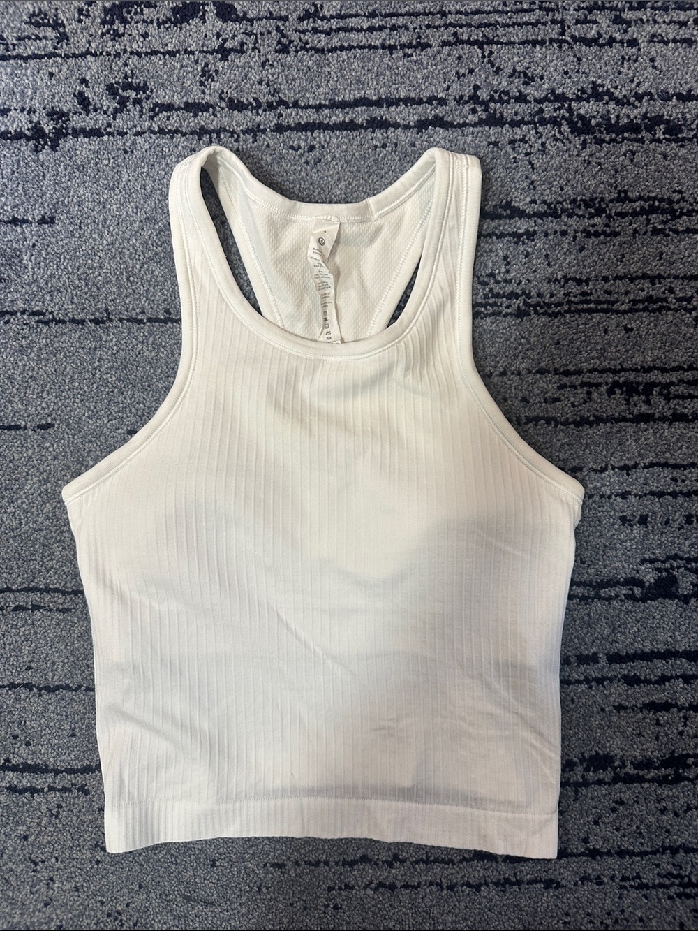 EUC LULULEMON Racerback Crop Tank Top - White SIZE4